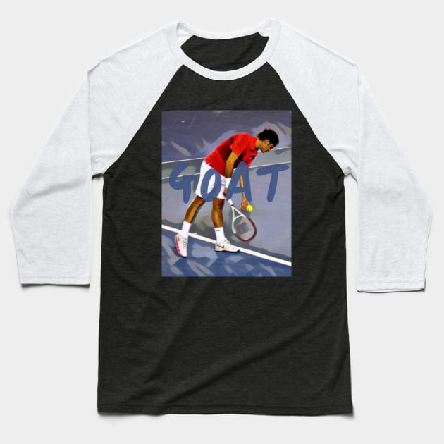 Roger Federer Baseball T-Shirt by Myartstor 